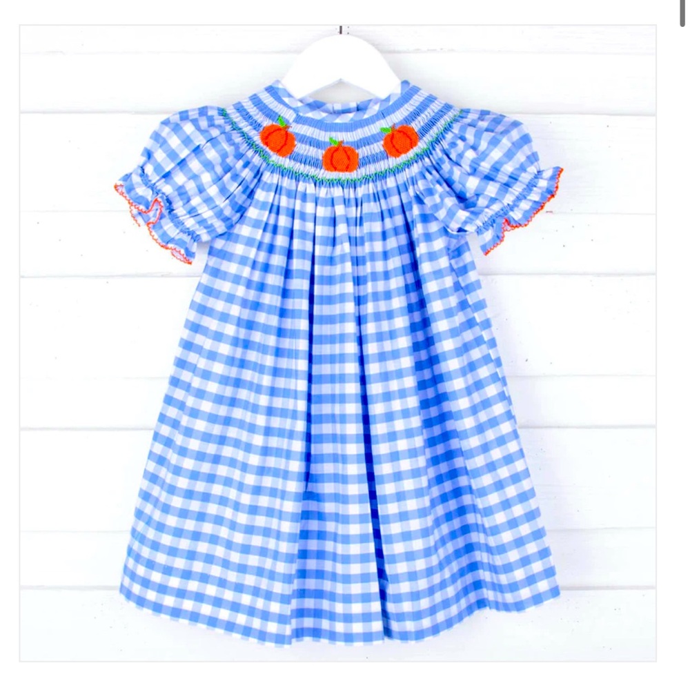 Fall/ Pumpkin Smocked Dress- 2T-  GUC